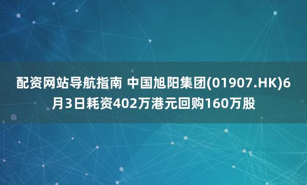 配资网站导航指南 中国旭阳集团(01907.HK)6月3日耗资402万港元回购160万股